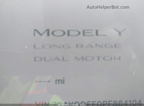7SAYGDEE0PF864104 2023 TESLA MODEL Y Blue 