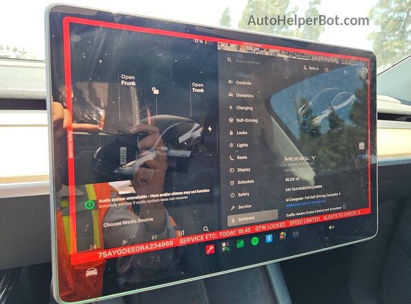 7SAYGDEE0RA234969 2024 TESLA MODEL Угольный Вид щитка приборов