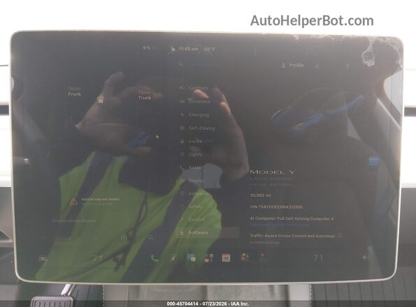 7SAYGDEE0RA313168 2024 TESLA MODEL Y Синий Вид задних сидений