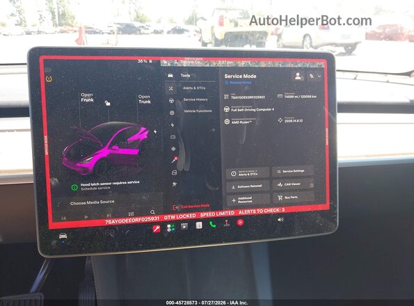 7SAYGDEE0RF025931 2024 TESLA MODEL Y Gray 
