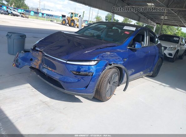 7SAYGDEE0TA464311 2026 TESLA MODEL Y Blue წინა მარცხენა ხედი სამი მეოთხედიდან