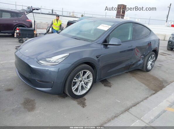 7SAYGDEE1NF427662 2022 TESLA MODEL Y Gray Առջևի ձախ երեք քառորդ տեսարան