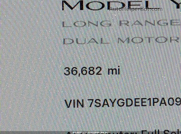 7SAYGDEE1PA094752 2023 TESLA MODEL Y Белый 