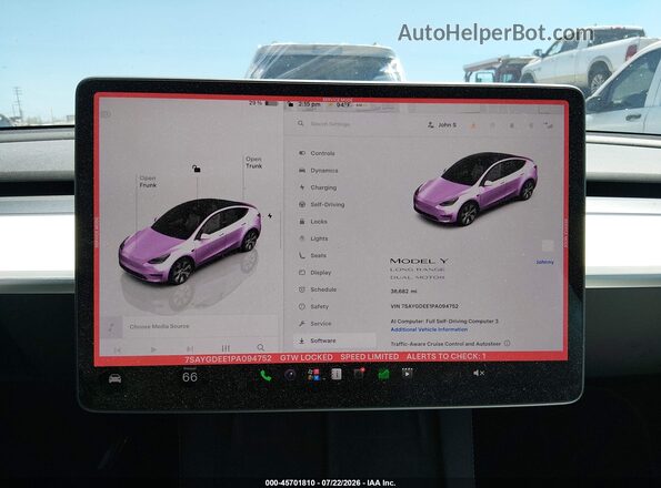 7SAYGDEE1PA094752 2023 TESLA MODEL Y Белый 