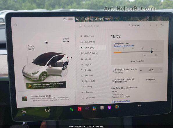7SAYGDEE1PF668415 2023 TESLA MODEL Y White 