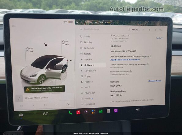 7SAYGDEE1PF668415 2023 TESLA MODEL Y White 