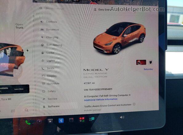7SAYGDEE1PF854911 2023 TESLA MODEL Blue Вид щитка приладів