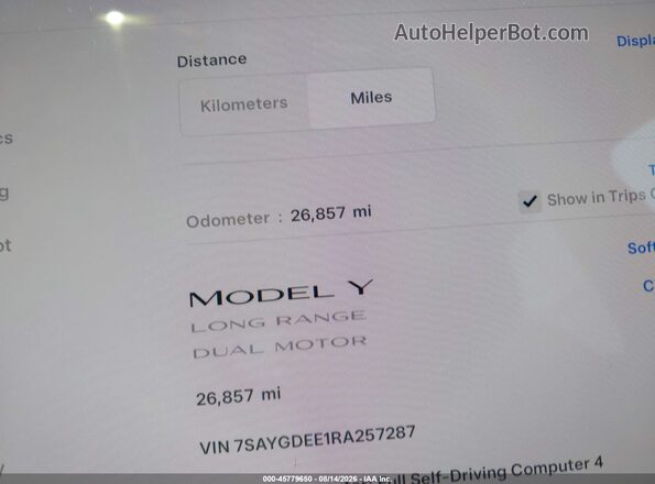 7SAYGDEE1RA257287 2024 TESLA MODEL Y Red 