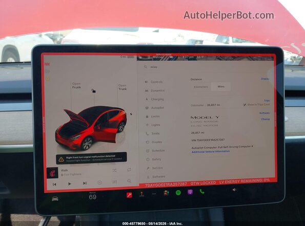 7SAYGDEE1RA257287 2024 TESLA MODEL Y Red 