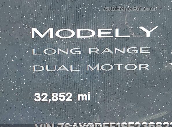 7SAYGDEE1SF236822 2025 TESLA MODEL Y Gray 
