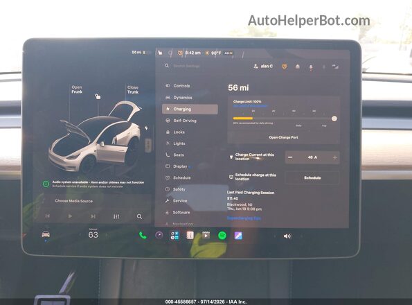 7SAYGDEE2NA014498 2022 TESLA MODEL Y White 