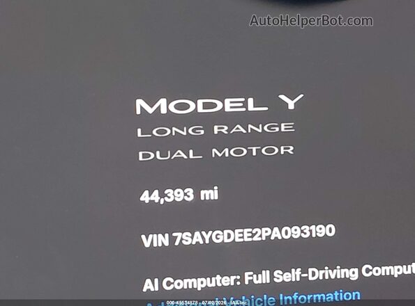 7SAYGDEE2PA093190 2023 TESLA MODEL Y White სალონის 360-გრადუსიანი ხედი