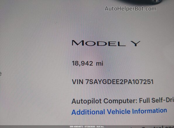 7SAYGDEE2PA107251 2023 TESLA MODEL Y Черный 