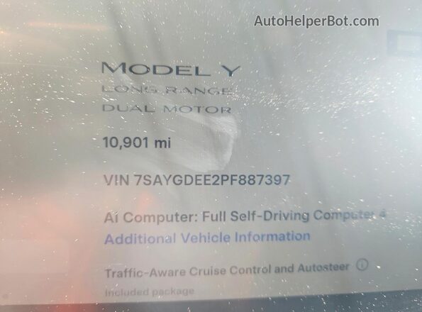 7SAYGDEE2PF887397 2023 TESLA MODEL Синий Вид щитка приборов