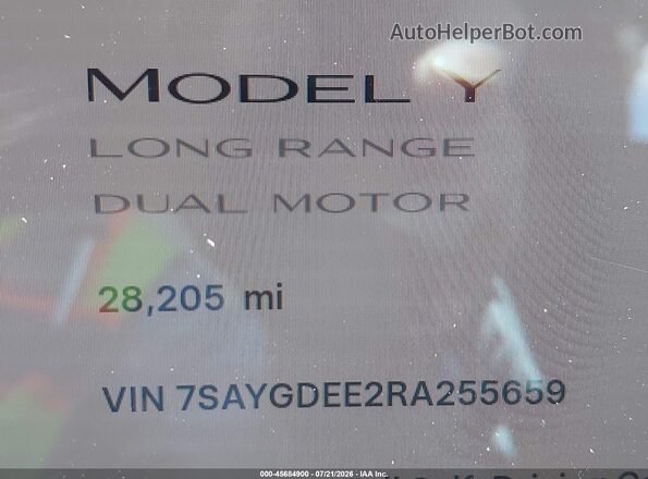 7SAYGDEE2RA255659 2024 TESLA MODEL Y Gray სალონის 360-გრადუსიანი ხედი