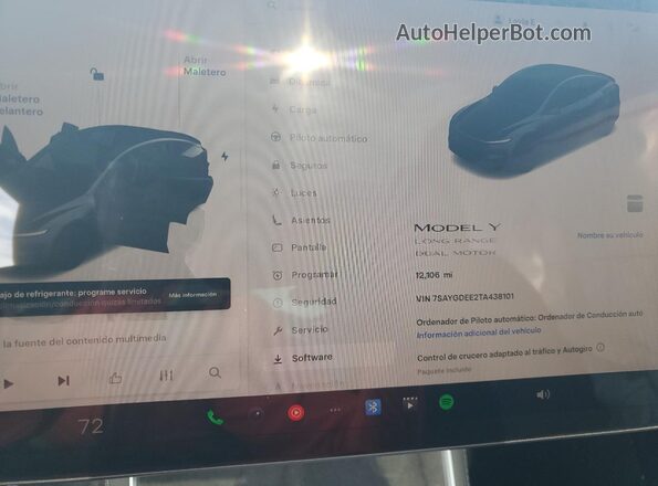 7SAYGDEE2TA438101 2026 TESLA MODEL Gray Instrument cluster view