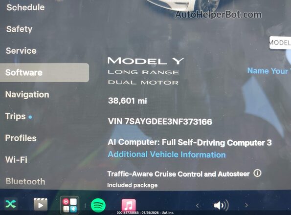 7SAYGDEE3NF373166 2022 TESLA MODEL Y White Rear seats view