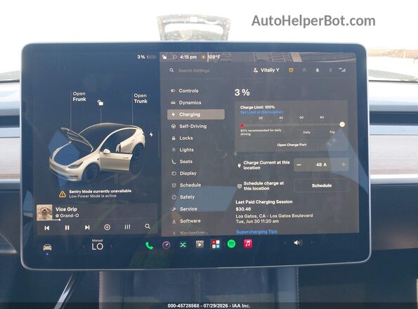 7SAYGDEE3NF373166 2022 TESLA MODEL Y White 