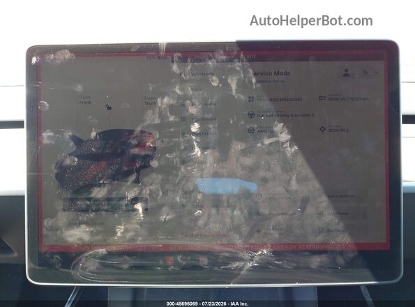 7SAYGDEE3PA043561 2023 TESLA MODEL Y Red Вид задніх сидінь