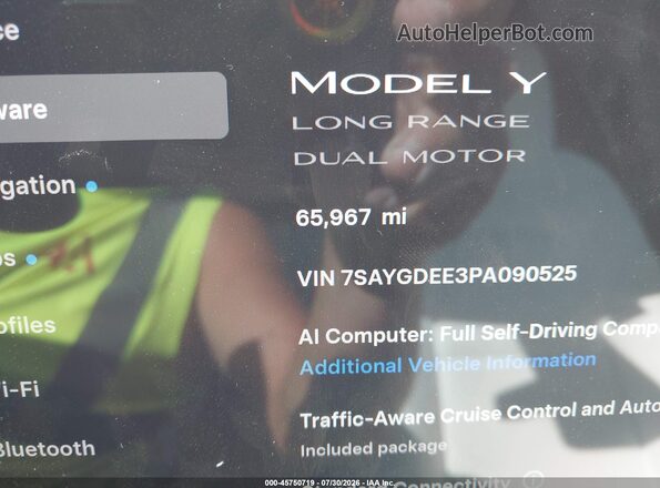 7SAYGDEE3PA090525 2023 TESLA MODEL Y Синий 