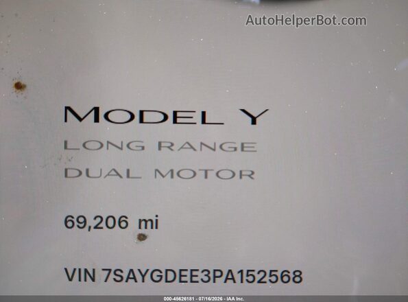 7SAYGDEE3PA152568 2023 TESLA MODEL Y Black Vista de los asientos traseros