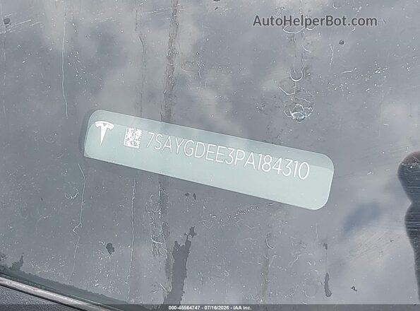 7SAYGDEE3PA184310 2023 TESLA MODEL Y Серый Вид подкапотного пространства