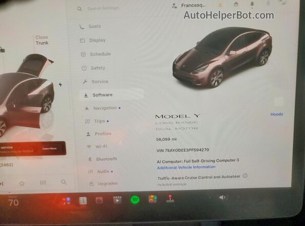7SAYGDEE3PF594270 2023 TESLA MODEL Black Вид щитка приладів