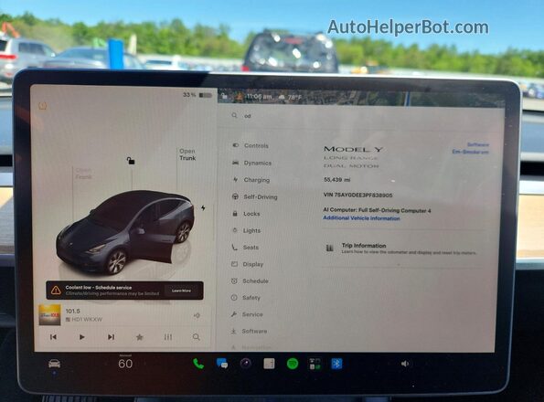 7SAYGDEE3PF838905 2023 TESLA MODEL Gray Вид щитка приладів