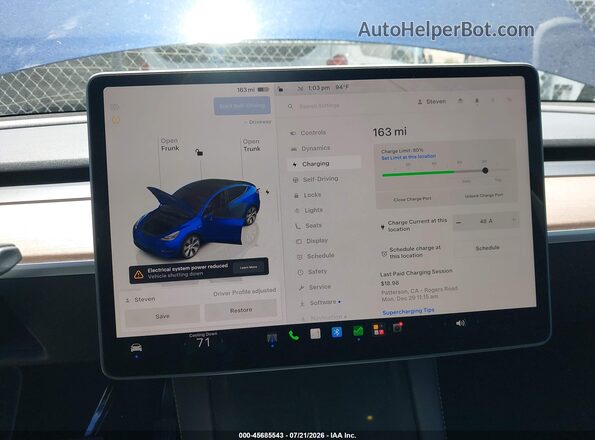7SAYGDEE3PF854344 2023 TESLA MODEL Y Dark Blue 