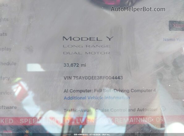 7SAYGDEE3RF004443 2024 TESLA MODEL Y Black 
