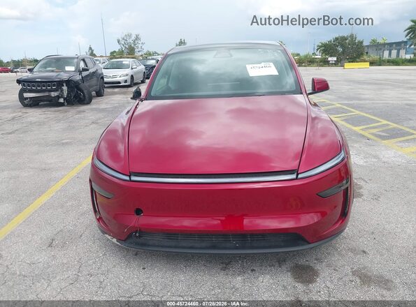 7SAYGDEE3TA624455 2026 TESLA MODEL Y Red Instrument cluster view