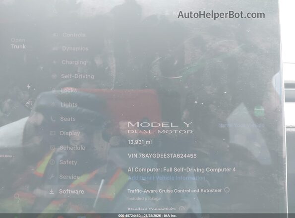 7SAYGDEE3TA624455 2026 TESLA MODEL Y Red Rear seats view