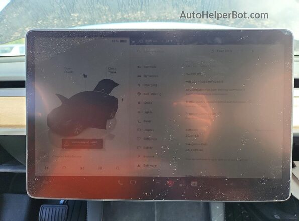 7SAYGDEE4NF424819 2022 TESLA MODEL Черный Вид щитка приборов