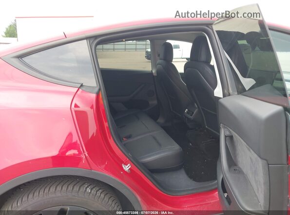 7SAYGDEE4NF519767 2022 TESLA MODEL Y Red Vista de la etiqueta del VIN