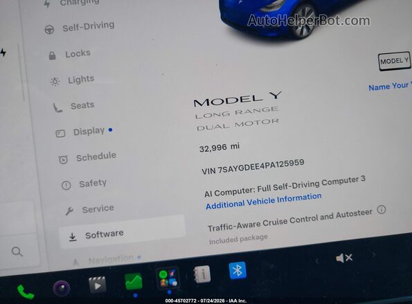 7SAYGDEE4PA125959 2023 TESLA MODEL Y Dark Blue 