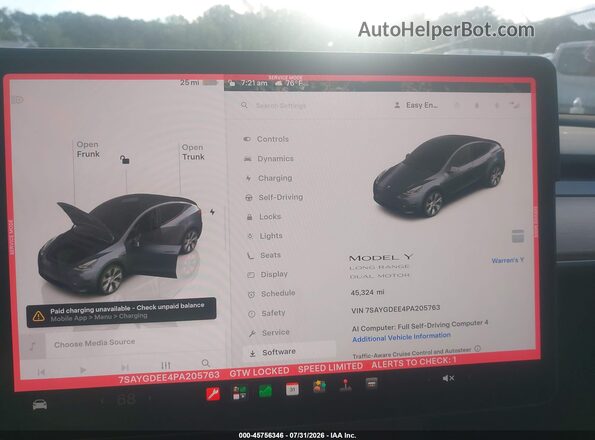 7SAYGDEE4PA205763 2023 TESLA MODEL Y Gray Vista de los asientos traseros