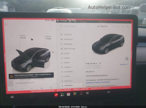 7SAYGDEE4PA205763 2023 TESLA MODEL Y Gray 
