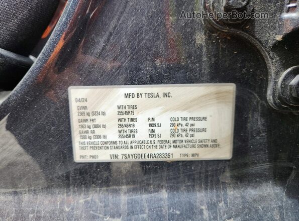Price & History 2024 Tesla Model Y vin: 7SAYGDEE4RA283351