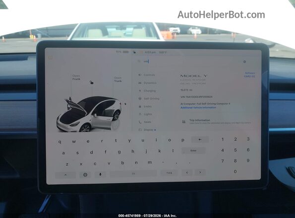 7SAYGDEE4RF059824 2024 TESLA MODEL Y White 