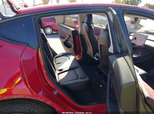 7SAYGDEE5NF314622 2022 TESLA MODEL Y Red Widok naklejki z numerem VIN