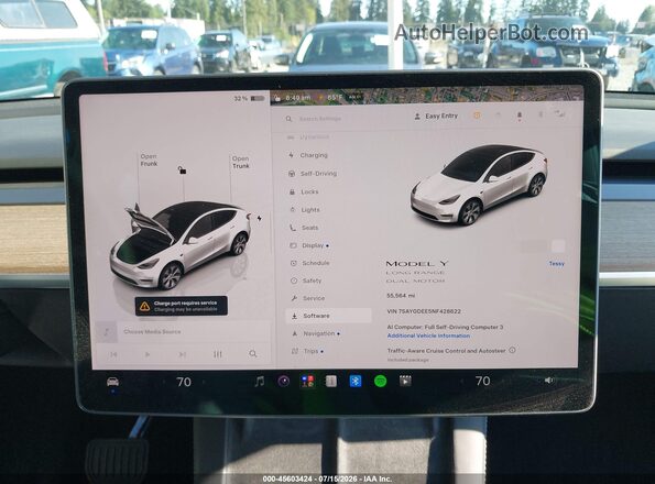7SAYGDEE5NF428622 2022 TESLA MODEL Y White 