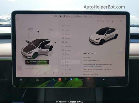 7SAYGDEE5PA093944 2023 TESLA MODEL Y White 