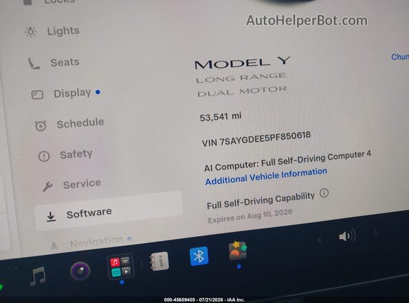 7SAYGDEE5PF850618 2023 TESLA MODEL Y White Вид задніх сидінь