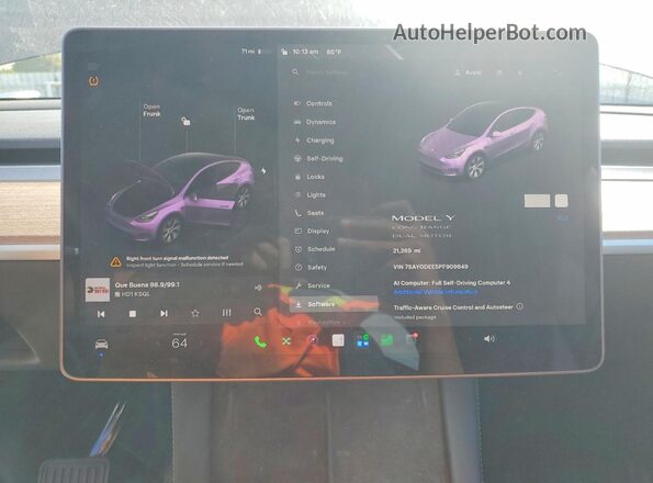 7SAYGDEE5PF909649 2023 TESLA MODEL Charcoal Vista del cuadro de instrumentos