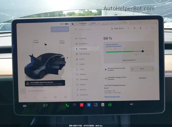 7SAYGDEE5SF284744 2025 TESLA MODEL Y Серый 