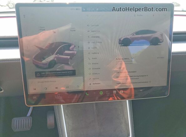 7SAYGDEE5TA414097 2026 TESLA MODEL White Widok zestawu wskaźników