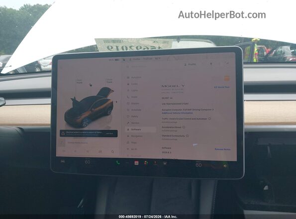 7SAYGDEE6NF371251 2022 TESLA MODEL Y White Rear seats view