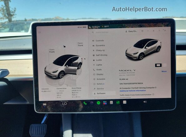 7SAYGDEE6PF676624 2023 TESLA MODEL White Вид щитка приладів