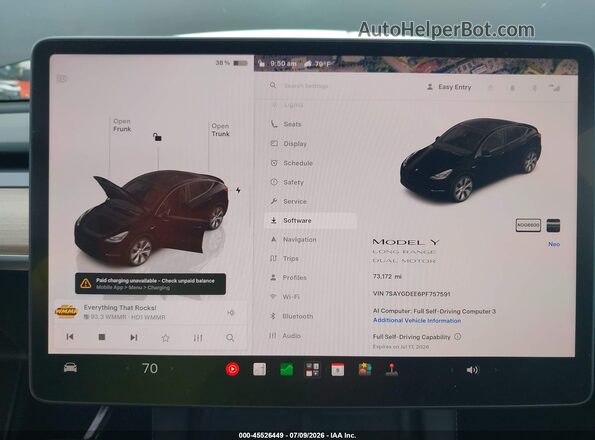 7SAYGDEE6PF757591 2023 TESLA MODEL Y Black Vista de los asientos traseros