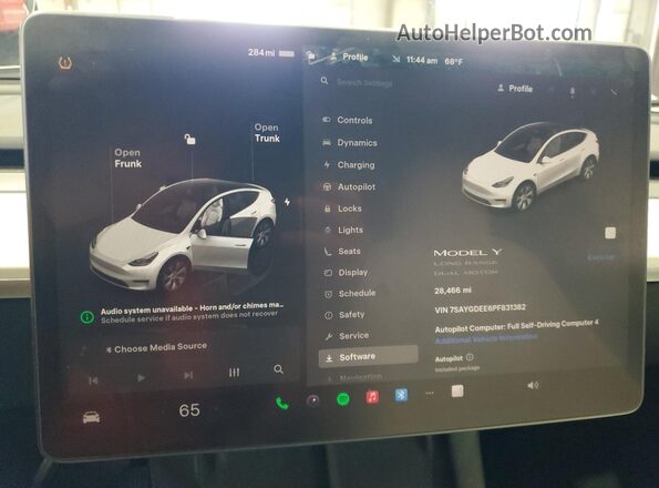 7SAYGDEE6PF831382 2023 TESLA MODEL White Սարքավորումների վահանակի տեսք